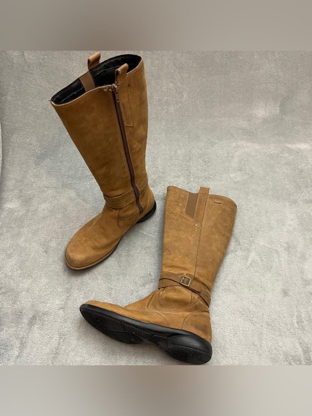 Merrell Tetra Strap Waterproof Chestnut Leather Tall Riding Boots Womens 7.5